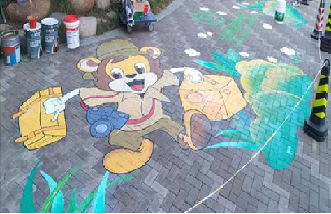 玉龙夏季画地面彩绘会遇到的问题