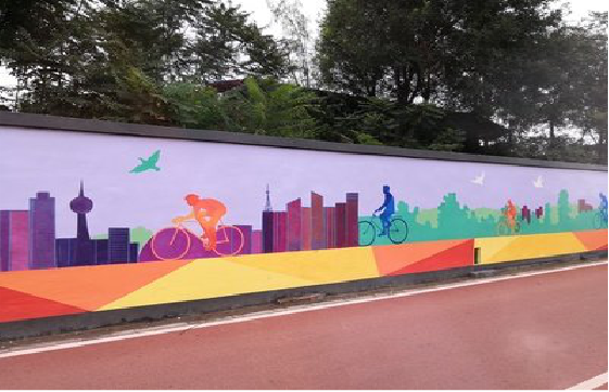 玉龙墙体彩绘-围墙