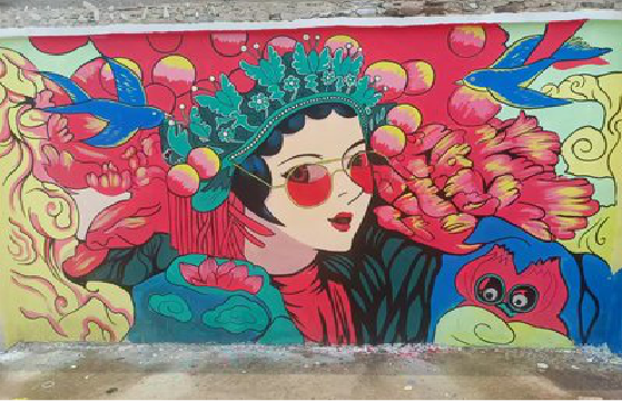 玉龙墙体彩绘-网红墙