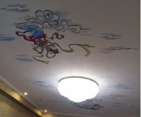 玉龙如何快速绘制天花板上的手绘墙？